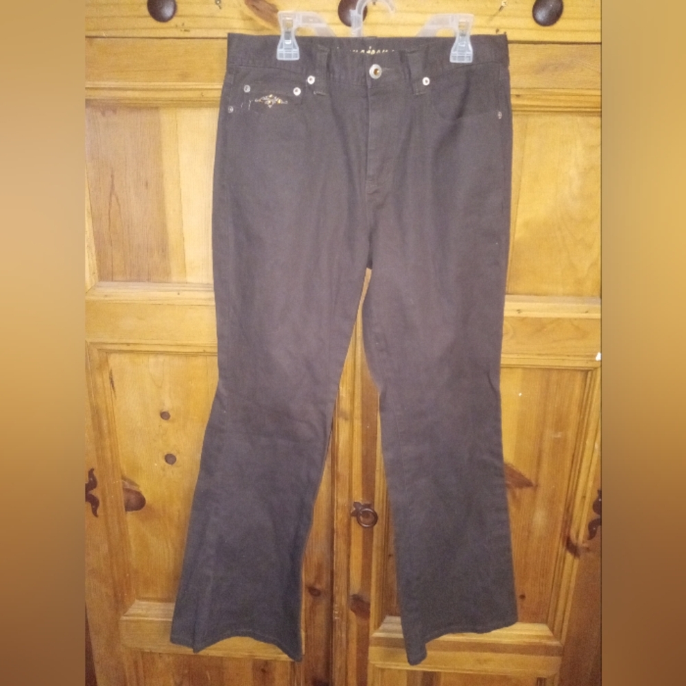 Arizona Jean Company Girls Size 16 Brown Jeans With Embroidery